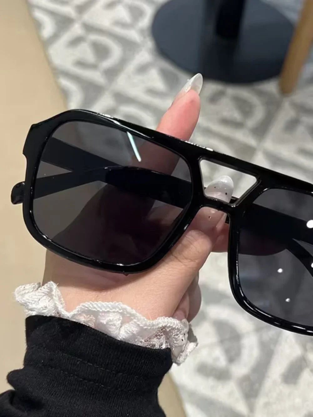 Black Rectangular Aviator Sunglasses BRAND-NEW!